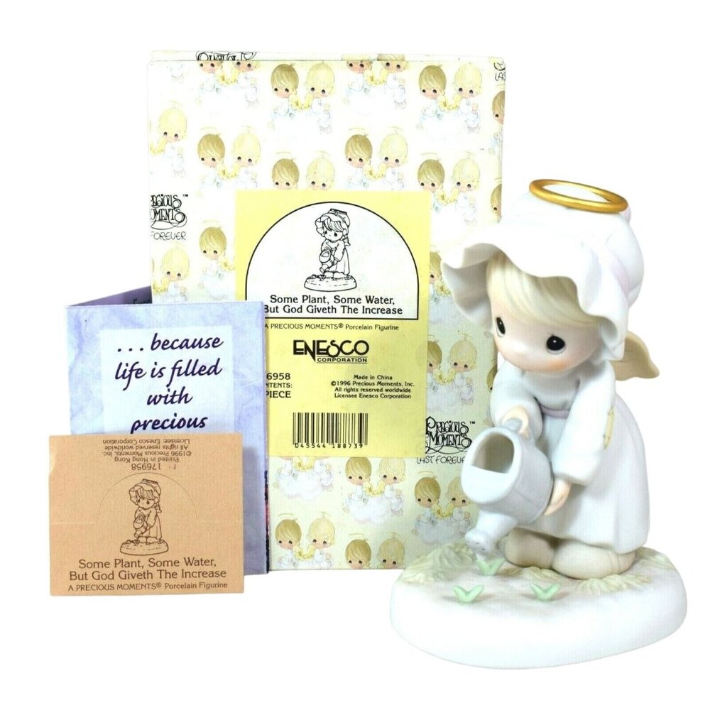 Precious Moments Some Plant, Some Water, But God Giveth the Increase Figurine